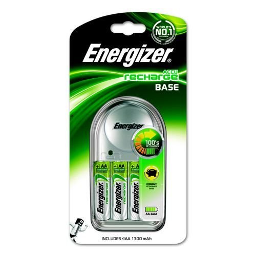 Energizer Base Battery Charger for AA AAA Includes 4xAA 1300mAh Batteries