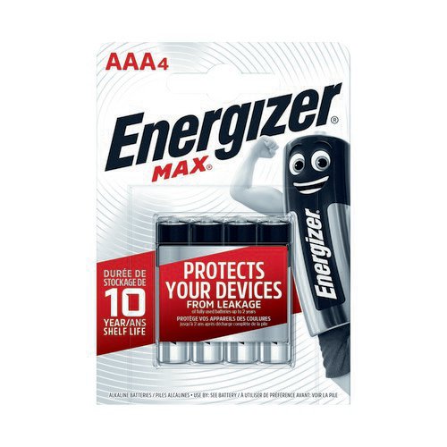 Energizer Max E92/AAA Battery Pack 4 Disposable Batteries EA6961