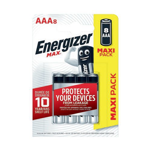 Energizer Max E92/AAA Battery Pack 8 Disposable Batteries EA6962
