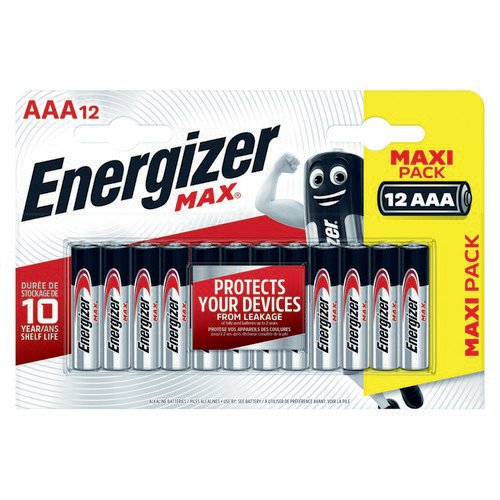 Energizer Max E92/AAA Battery Pack 12 Disposable Batteries EA6963
