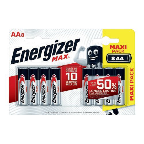 Energizer Max E91/AA Battery Pack 8 Disposable Batteries EA6965