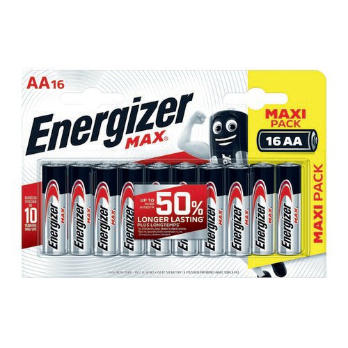Energizer Max E91/AA Battery Pack 16 Disposable Batteries EA6967