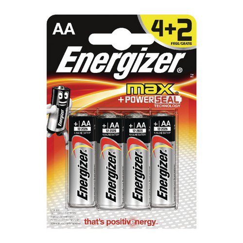 Energizer Max AA/E91 Batteries Batteries BP 6 4+2 Pack Disposable Batteries EA6988