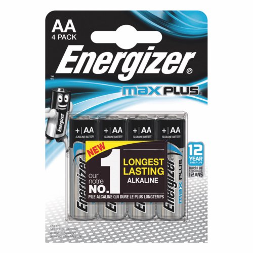 Energizer MAX Plus Alkaline AA Batteries 4 Pack Disposable Batteries EA6989