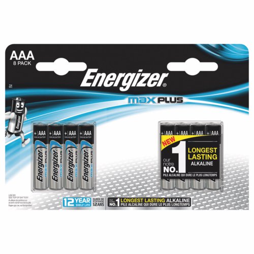 Energizer MAX Plus Alkaline AAA Batteries 8 Pack Disposable Batteries EA6992