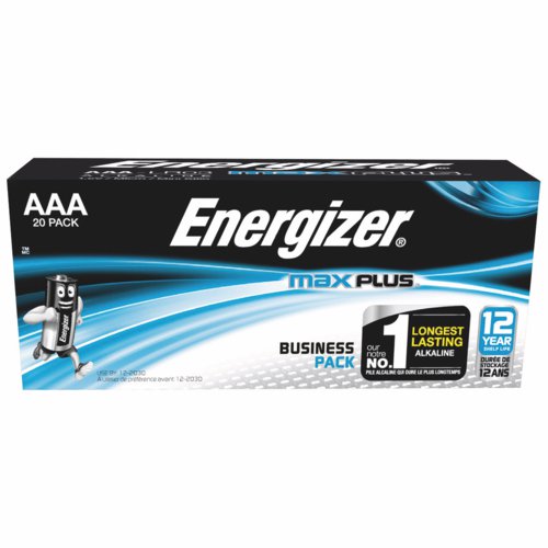 Energizer MAX Plus Alkaline AAA Batteries 20 Pack  Disposable Batteries EA6994