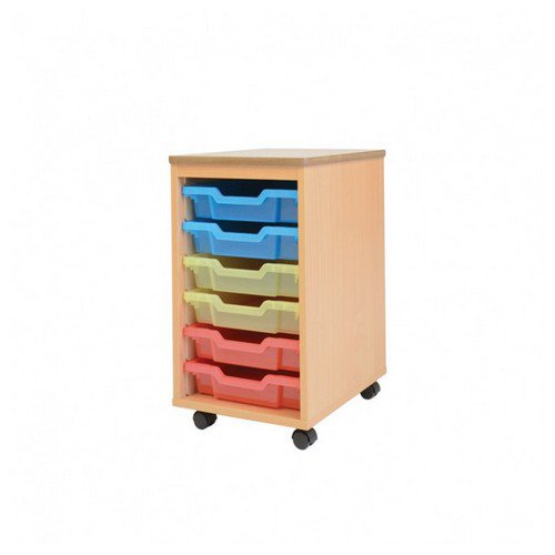 Best Value 6 Shallow Tray Unit Mobile Choice of 19 Colours Modular Storage Systems ED1464