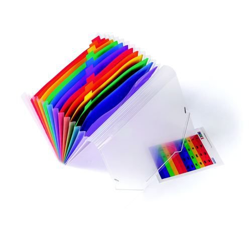 Europa Expanding File Coloured Polypropylene 13 Pockets A4