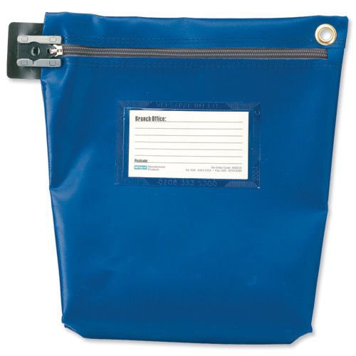 Versapak Cash Bag TamperEvident Zip Heavyweight Material Medium W267xD50xH267mm Blue
