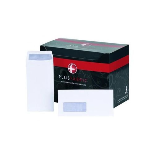 Plus Fabric DL Window Envelopes 110gsm Self Seal Pocket White (Pack of 500) J26670