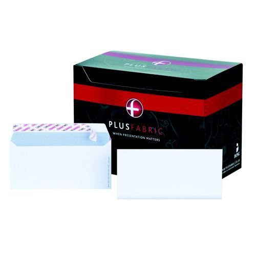 Plus Fabric DL Envelopes 110gsm Peel and Seal White (Pack of 500) E27370