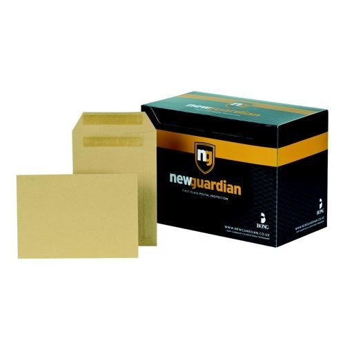 New Guardian Envelope C5 Press Seal Pocket 229x162mm 130gsm Manilla Pack 250