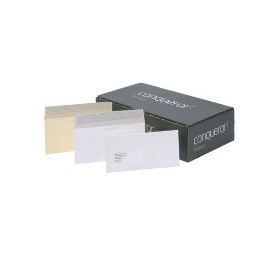 Conqueror Wove Vellum DL Envelope FSC4 110X220mm Super/Seal Bnd 50 Box 500