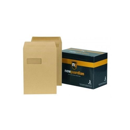 New Guardian Envelope C4 Press n Seal Window Pocket 324x229mm 130gsm Manilla Pack 250
