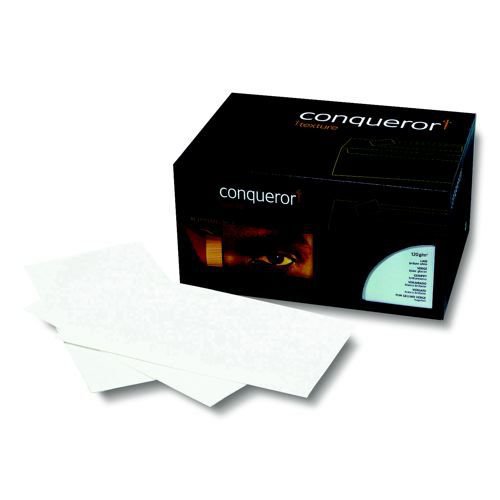 Conqueror Laid Brilliant White DL Envelope FSC4 110X220mm Sup/Seal Bnd 50 Box500 Plain Envelopes EN9635
