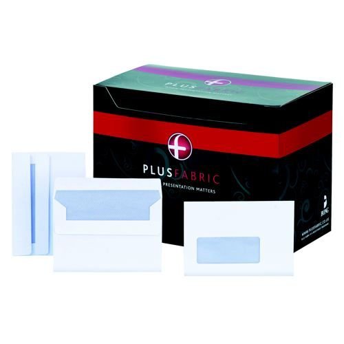 Plus Fabric C6 Envelope 110gsm Self Seal White (Pack of 500) F23470