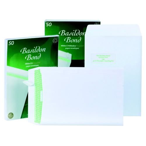 Basildon Bond Envelope C4 Shrinkwrap White 120gsm Pack 50