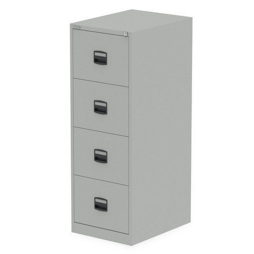 Qube by Bisley 4 Drawer Filing Cabinet Goose Grey