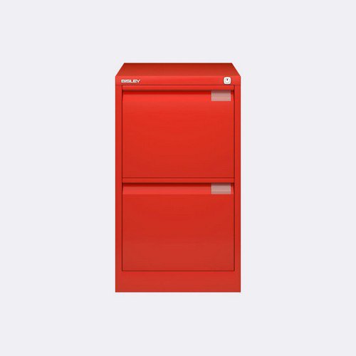 Bisley AOC Filing Cabinet 2 Drawer Cardinal Red