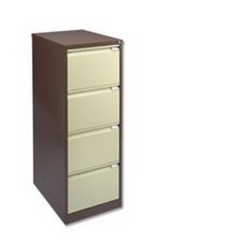 Bisley 4 Drawer Filing Cabinet Lockable Coffee Cream