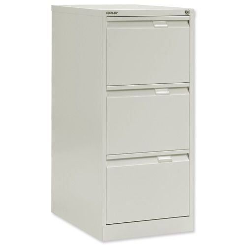 Bisley BS Filing Cabinet 3 Drawer White Dims 1016mm H x 470mm W x 622mmD
