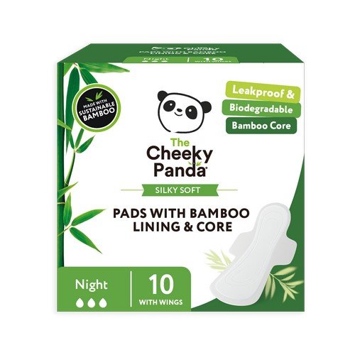 Cheeky Panda Pads with Bamboo Lining + Core Night (Pack of 6) SPADS350mm