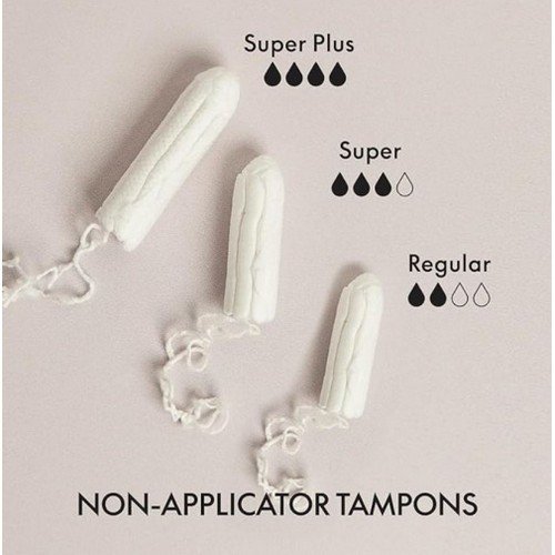Organic Cotton Non Applicator Tampons Super pk18