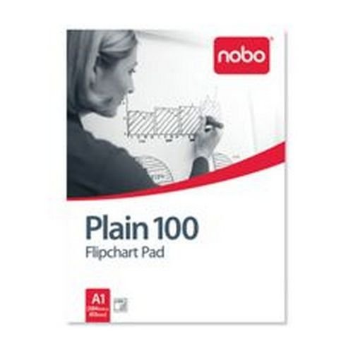 Nobo Flipchart Pad A1 Plain 100 Sheets Pack 2