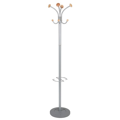 Alba Vienna Coat Stand Metal with Wood Hook Ends