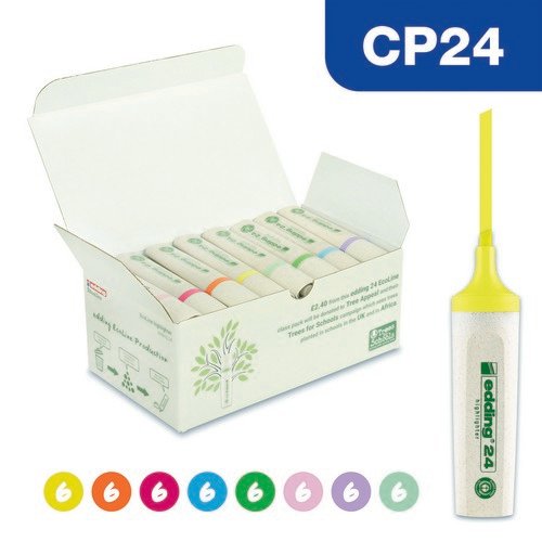 Edding 24 Ecoline Water-Based Highlighter Assorted Pack of 48 4-CP24
