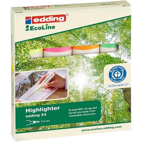 Edding e24 Ecoline Highlighter Assorted Pack 4