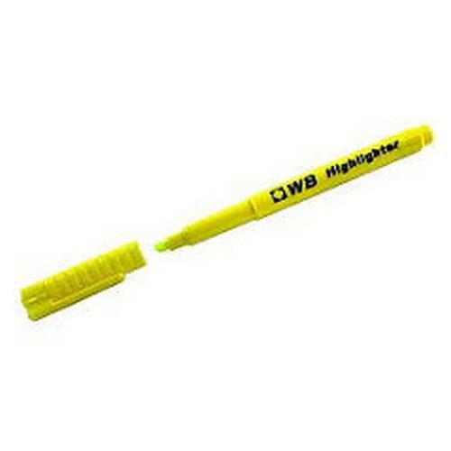 WhiteBox Water Based Highlighters Wedge Shapedtip Yellow pack 10