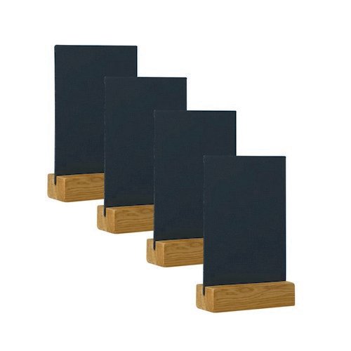 Deflecto A4 Countertop Chalkboard Dark Oak Pack of 4 TCB-A4-OAKX4
