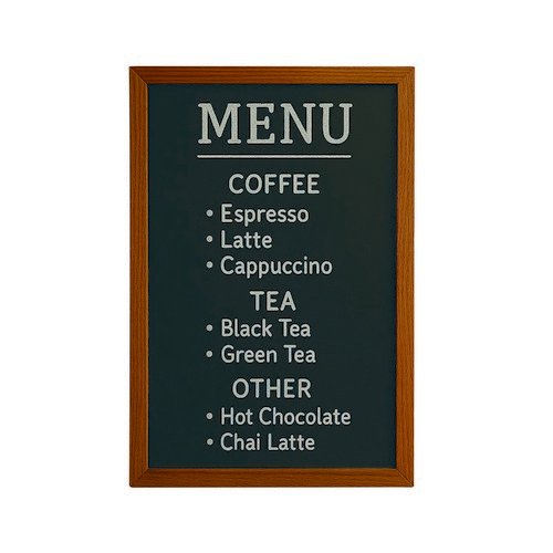 Deflecto Wall Mounted Chalkboard 300x400mm Teak WCB-30-40-TE