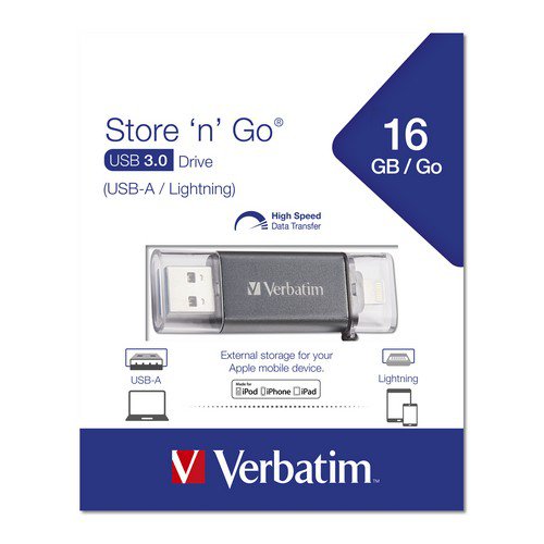 Verbatim Store N Go Lightning 3.0 Usb Drive 16Gb Black