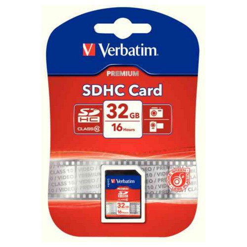 Verbatim Secure Digital High Capacity Memory Card 32Gb Class 10 Flash Memory Cards HW3162