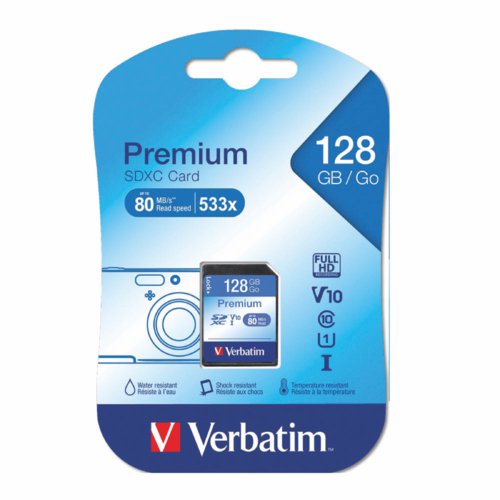 Verbatim SDXC Class 10 Memory Card 128GB