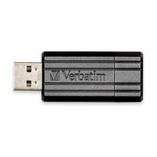 Verbatim Store n Go Pinstripe USB 2.0 Drive 128GB Black Read Speed 10 MB/s Write Speed 4 MB/s