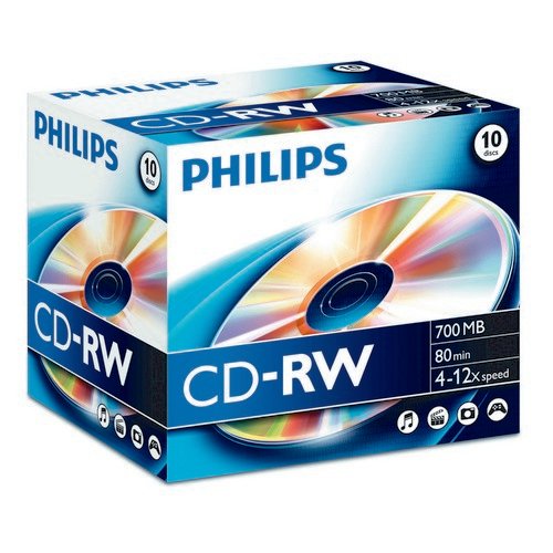 Philips CD-RW 700mb 4-12x Jewel Case 10 Disks