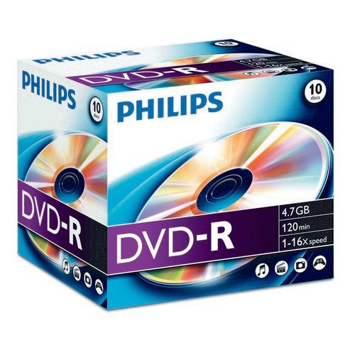 Philips DVD-R 4.7GB 16x Jewel Case 10 Disks