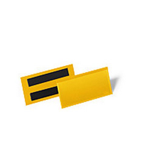 Durable Magnetic Document Pouch 100x38mm Yellow Pack of 50