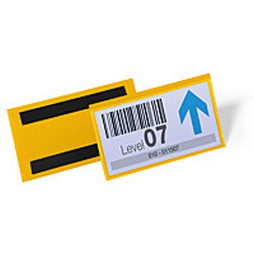 Durable Magnetic Document Pouch 150x67mm Yellow  Pack of 50