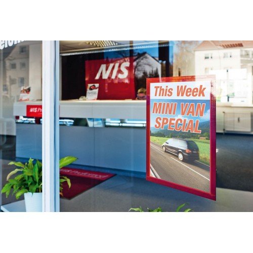 Durable Duraframe Self Adhesive Frame A4 Red (Pack of 2) 487203