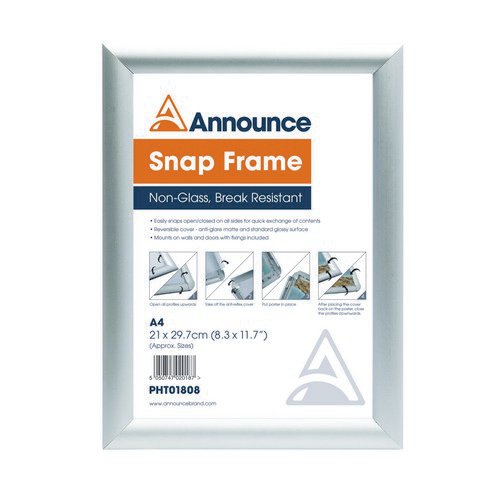 Photo Album Co Snap Frame A4 Silver SNAPA4S Picture Frames IB1501