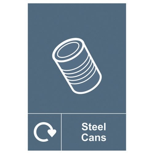 Spectrum Industrial Recycle Sign Steel Cans 150x200mm SAV 18116