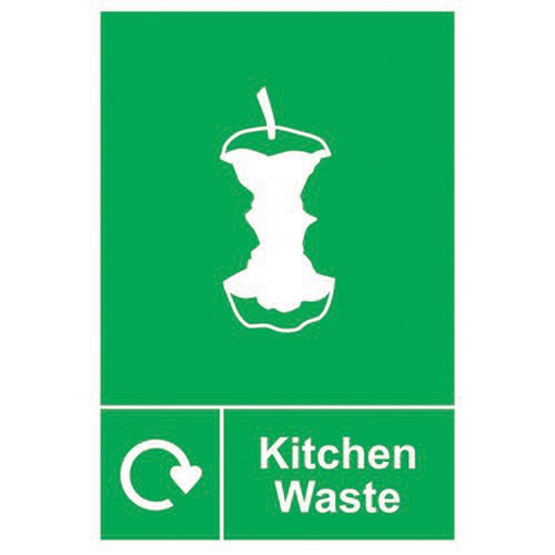 Spectrum Industrial Recycle Sign Kitchen Waste 150x200mm SAV 18172
