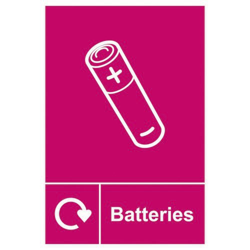 Spectrum Industrial Recycle Sign Batteries 150x200mm SAV 18164