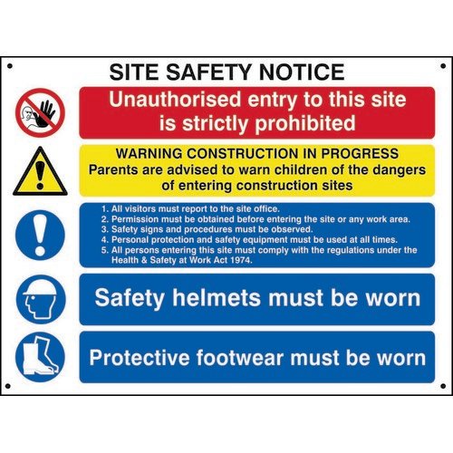 Spectrum Site Safety Sign Basic