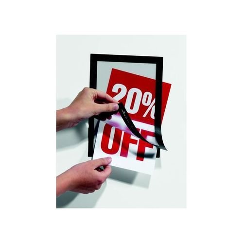 Durable Magaframe A4 Magnetic Frame Black Pack of 2