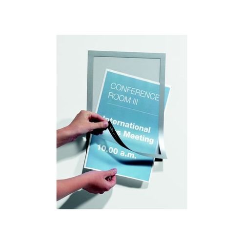 Durable Magaframe A4 Magnetic Frame Silver Pack of 2